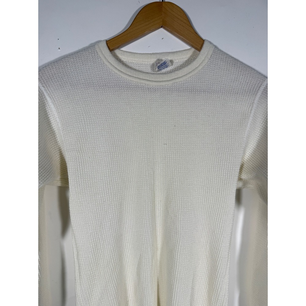 Vintage JE Morgan Long Johns Thermal Shirt Mens Large L 42-44 Waffle Knit Cream